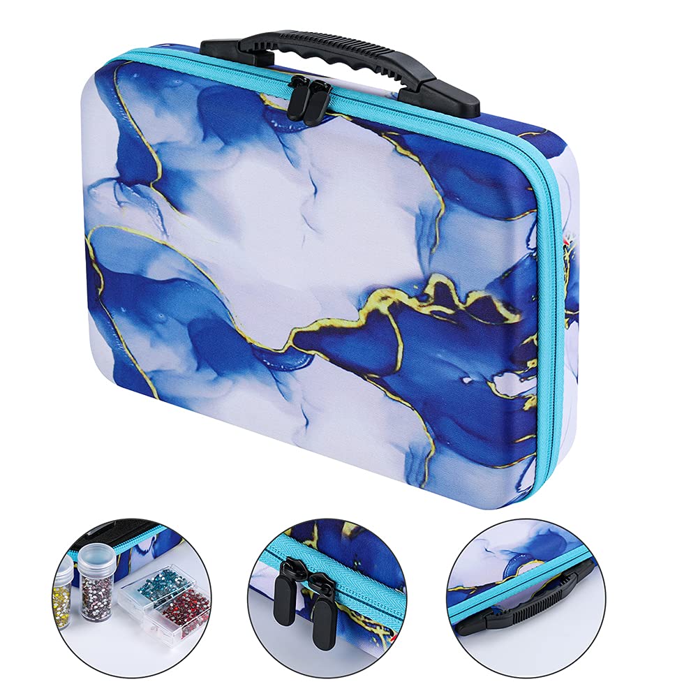 Valise 60 compartiments – Motif Bleu Marbré