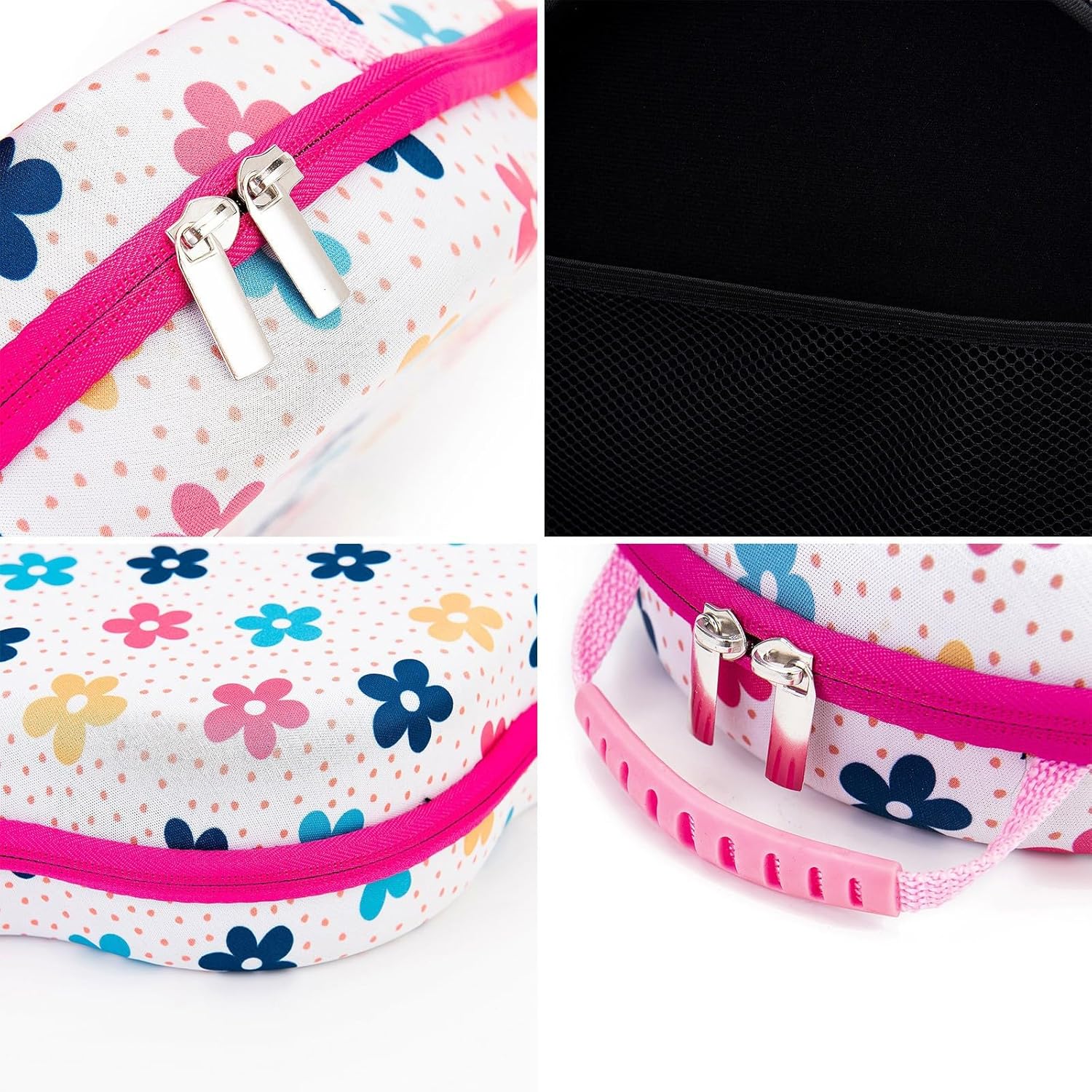 Valise Florale avec 70 Compartiments – Motif Fleurs Arc-en-Ciel