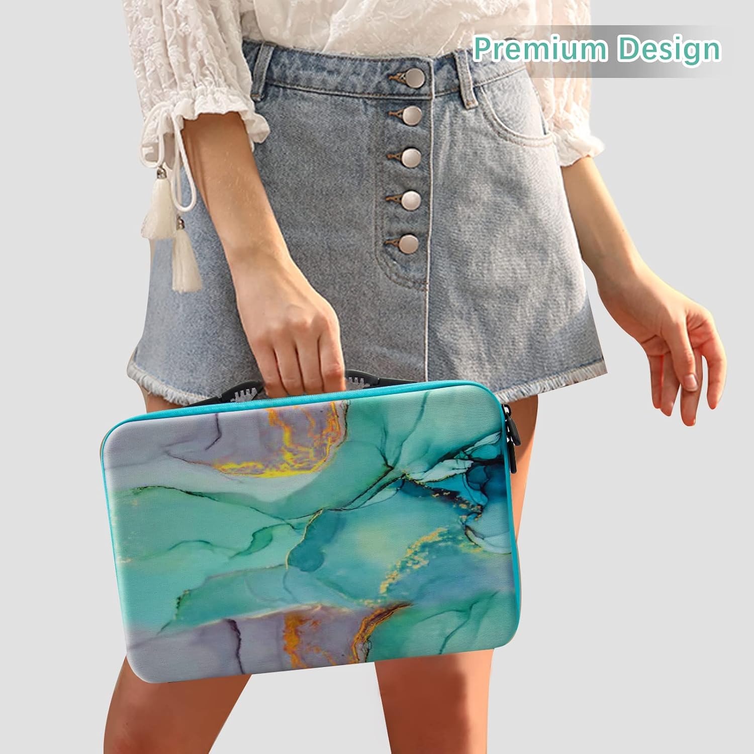 Valise 60 compartiments – Motif Vert Marbré