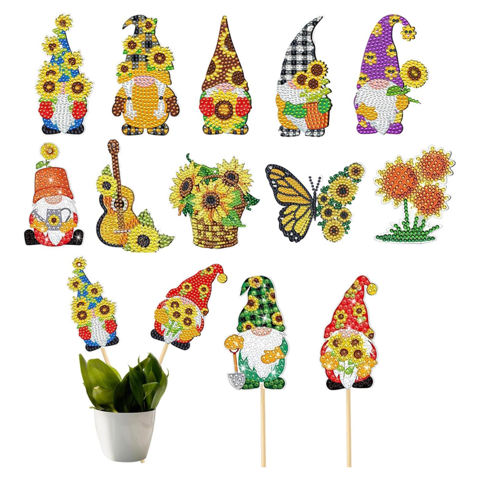 Nains de Jardin et Tournesols – Ornements pour Plantes