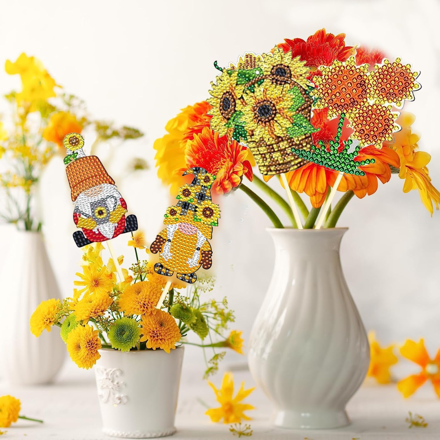 Nains de Jardin et Tournesols – Ornements pour Plantes