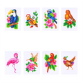 Set of 8 Mini Diamond Paintings - Exotic and Floral Birds