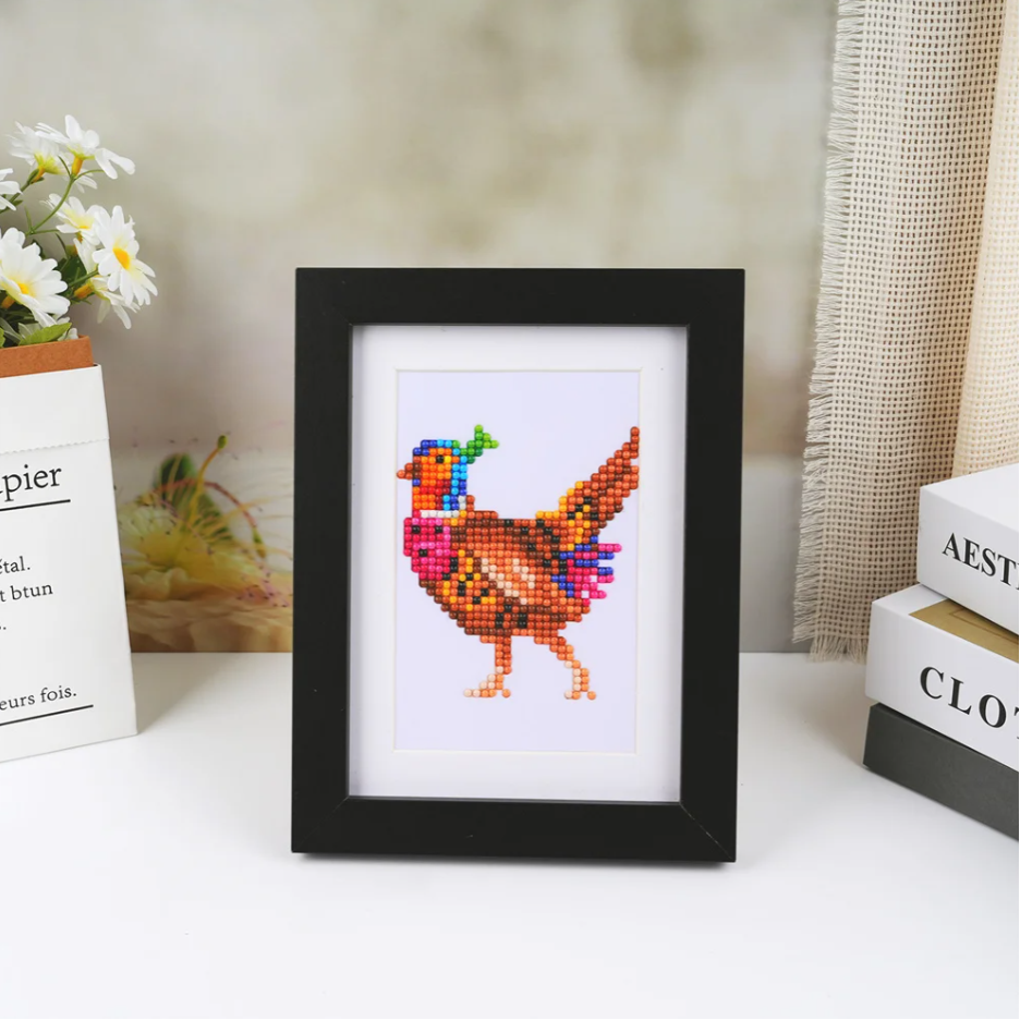 Set of 8 Mini Diamond Paintings - Exotic and Floral Birds