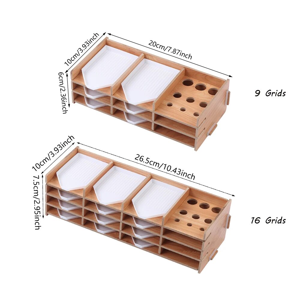 Organisateur en Bois pour Plateaux de Diamond Painting – 6 ou 12 Plateaux