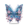 Papillon Bleu Poétique – Objet Décoratif sur Pied