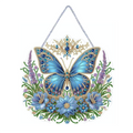 Papillon Bleu Royal – Suspension en Broderie Diamant