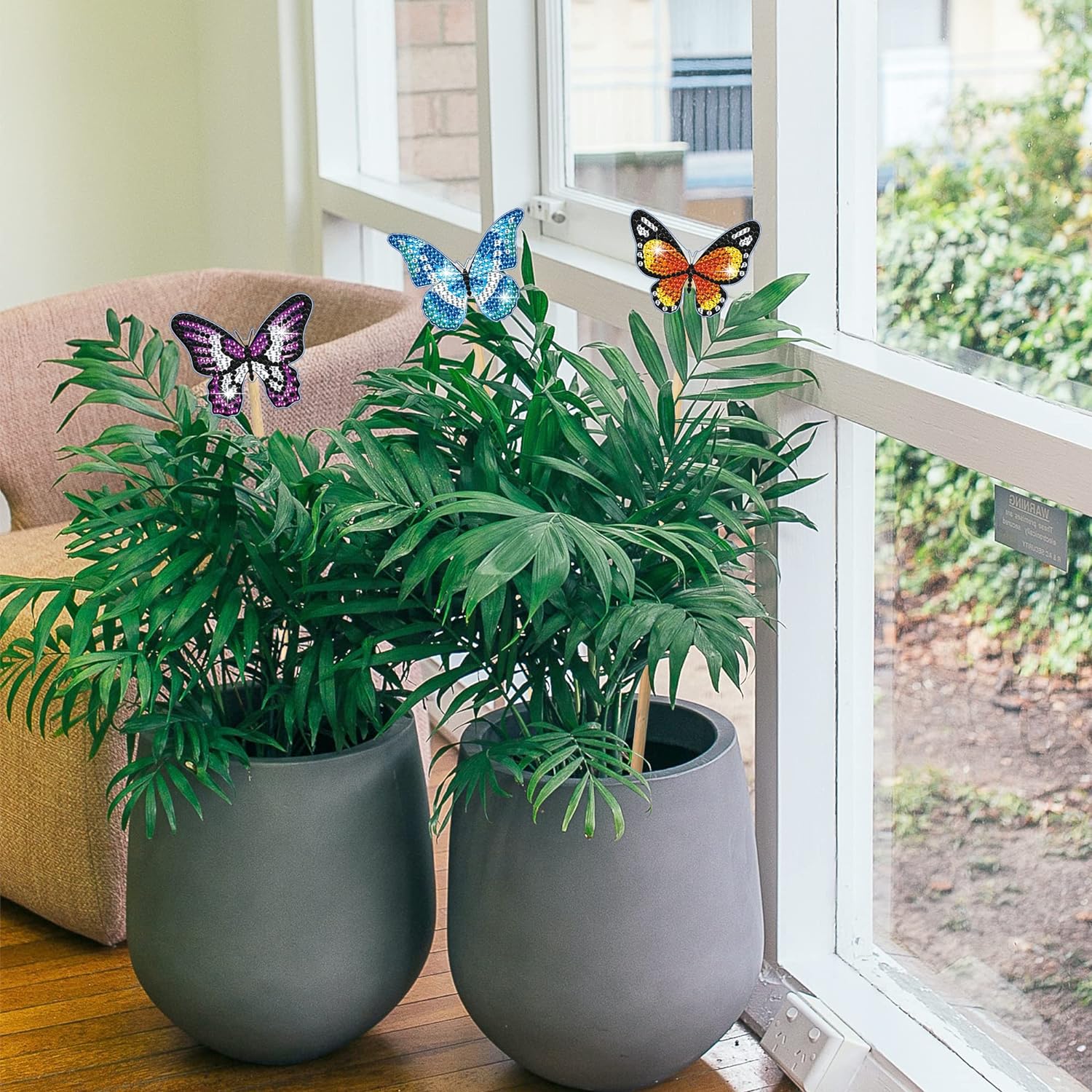 Papillons Étincelants - Décoration pour Plantes