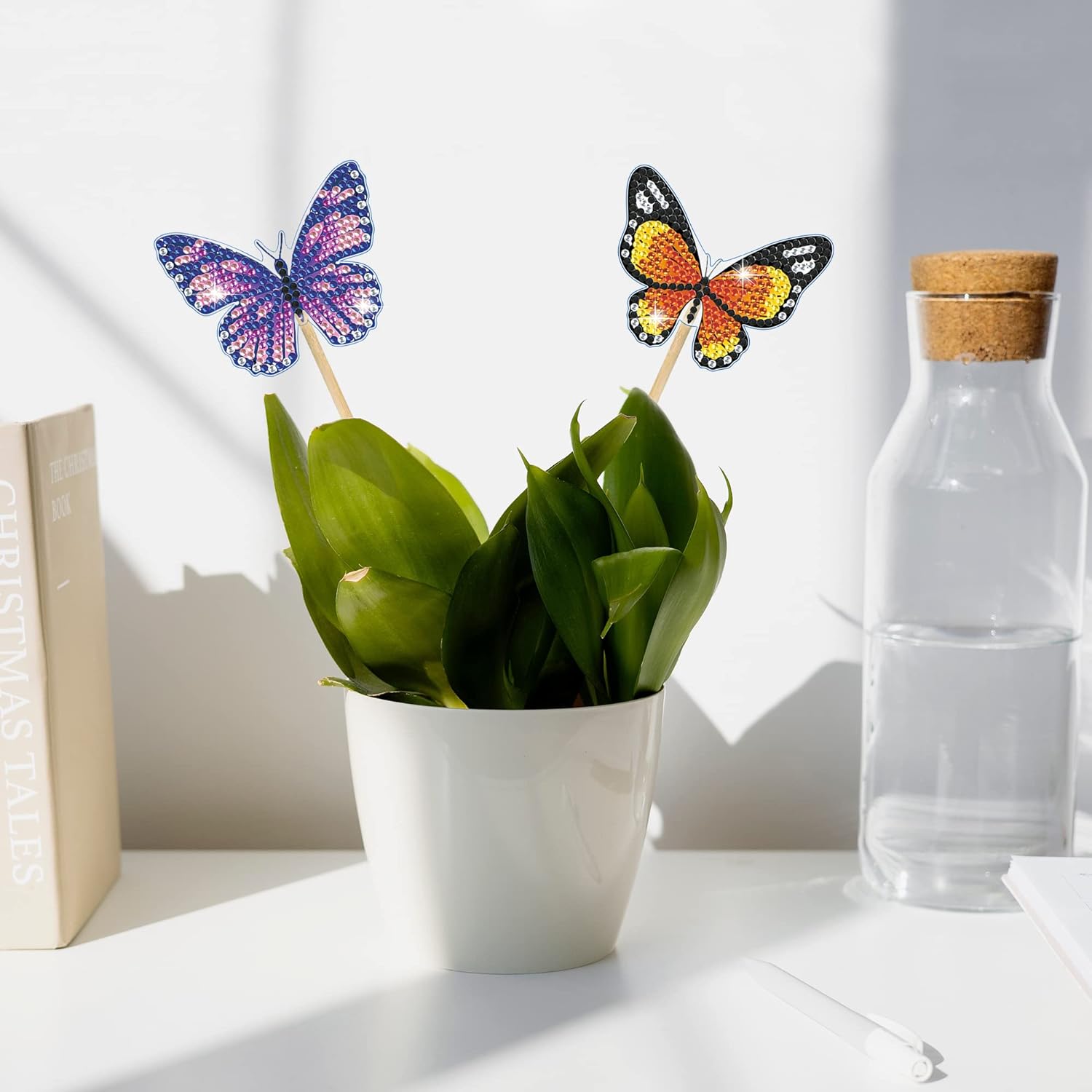 Papillons Étincelants - Décoration pour Plantes