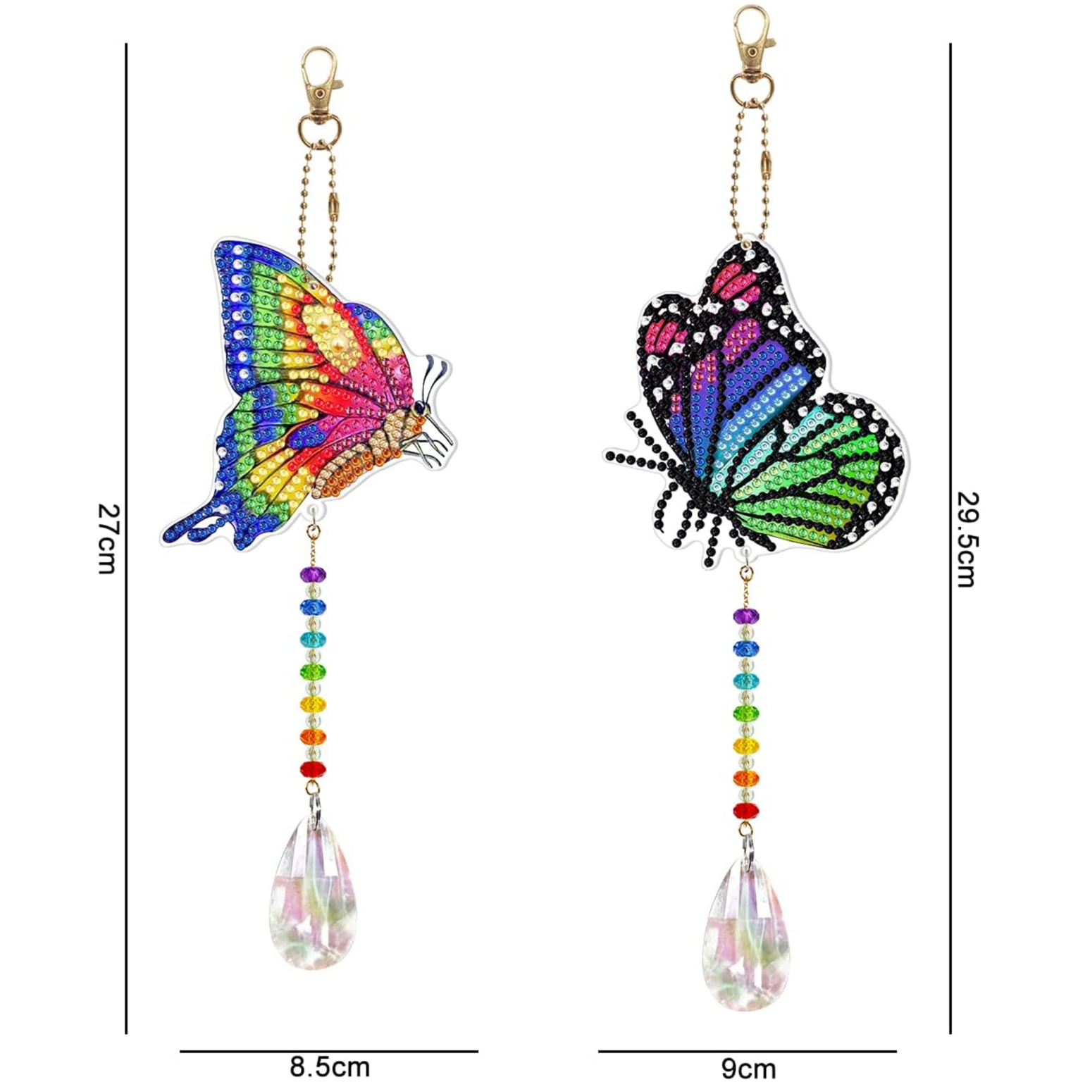 Lot de 2 Attrape-Soleil Papillons Arc-en-Ciel