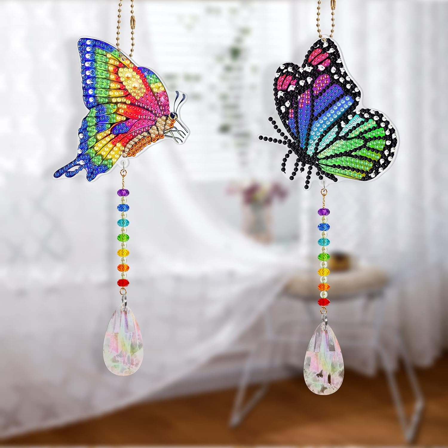 Lot de 2 Attrape-Soleil Papillons Arc-en-Ciel