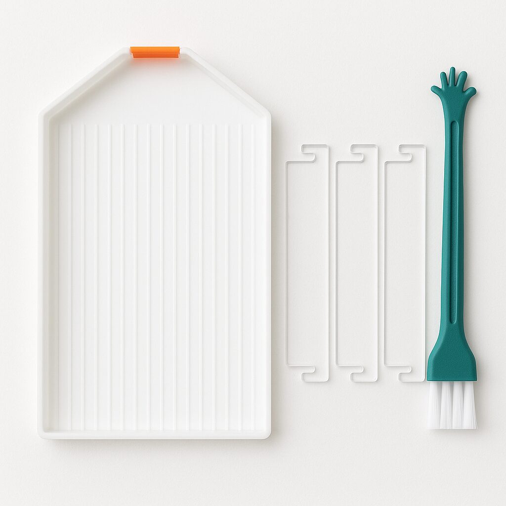 Plateau Grand Format avec Brosse et Séparateurs