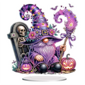 Violet Wizard and Luminous Pumpkins – Standing Decorative Item