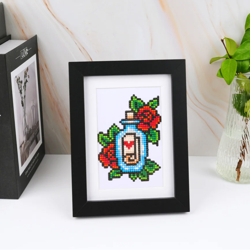 12er-Pack Mini-Diamond-Painting – Vintage-Tattoos