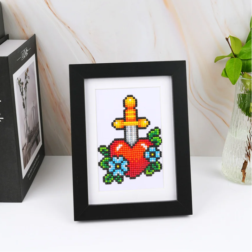 Lot de 12 Mini Diamond Painting – Tatouages Vintage