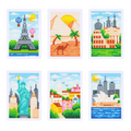 6er-Set Mini Diamond Painting – Weltreise auf Mini-Leinwänden