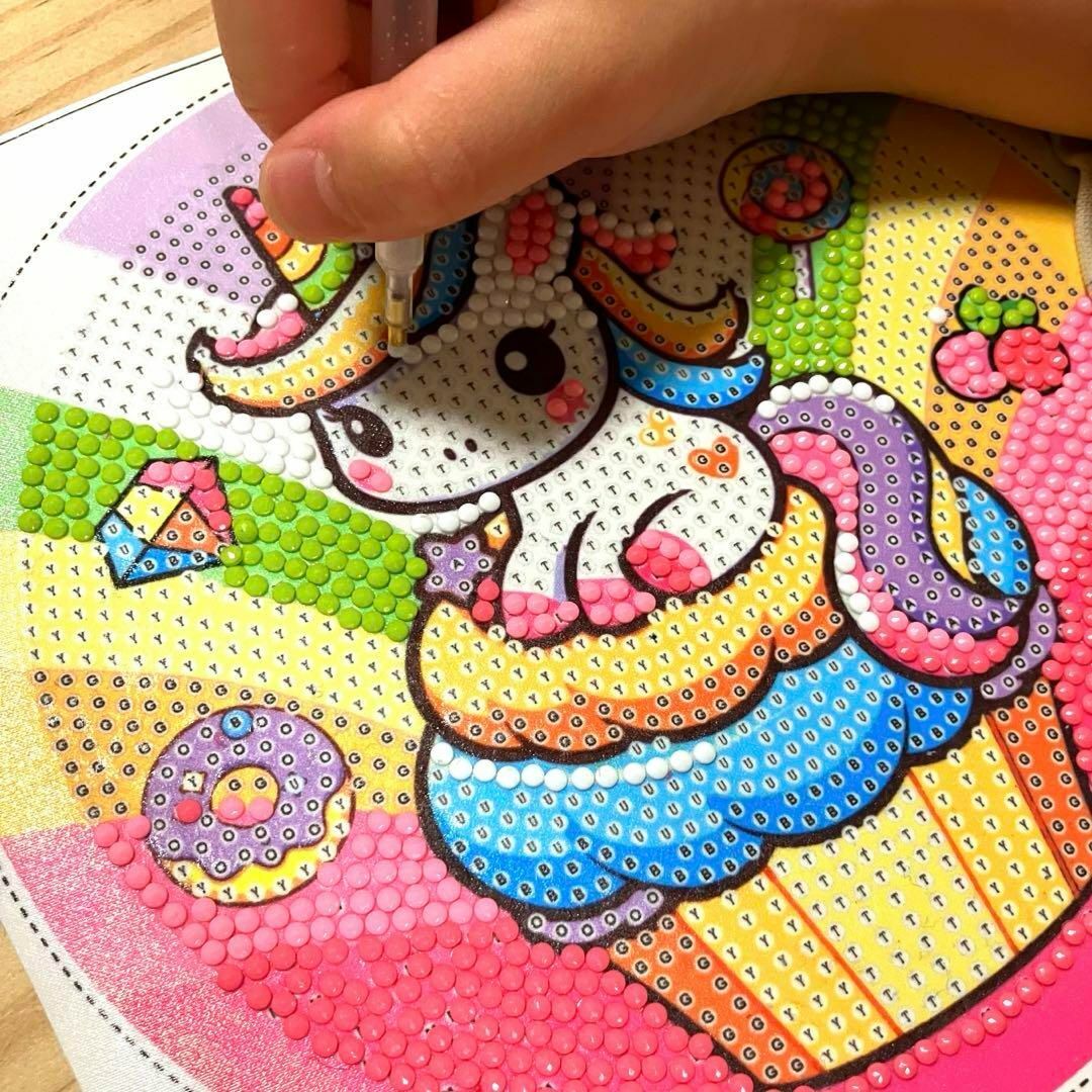 Licorne et cupcake coloré – Mini Cadre avec Pied Support